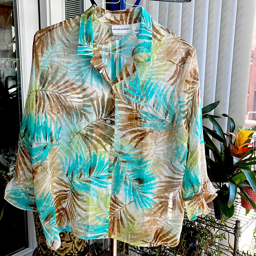 Alfred Dunner Sheer Top, Size 14P